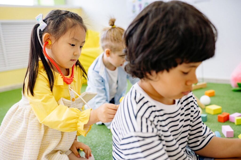 kindergarten children playing daycare