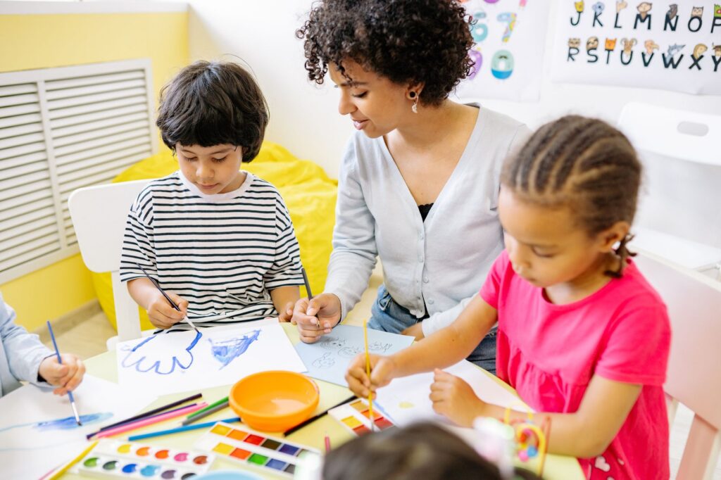german kindergarten teacher children